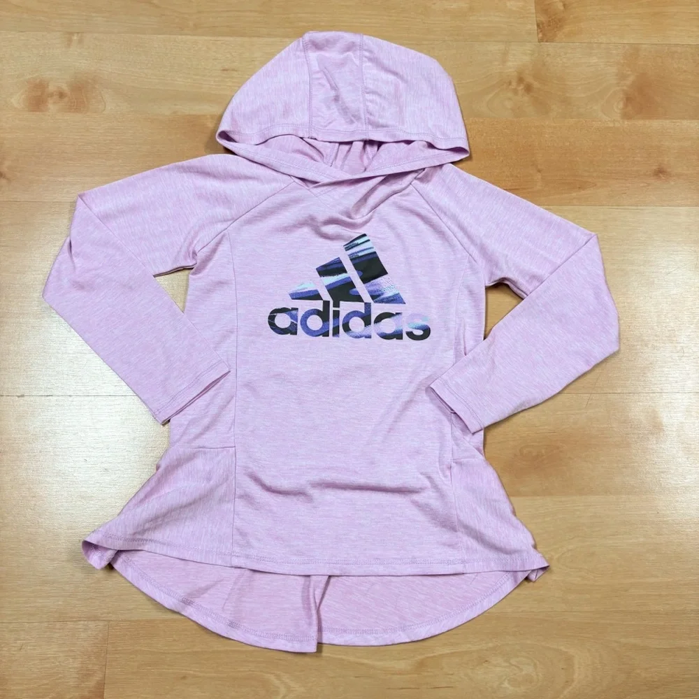 NWT Adidas Pink/Purple & Black 2-Piece Melange Hooded Top & Leggings Size 4